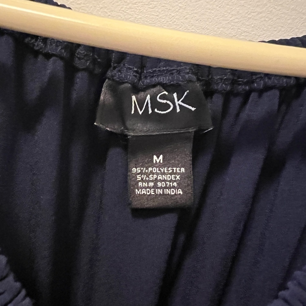Navy Blue Off-Shoulder Jumpsuit - Picture 4 of 6